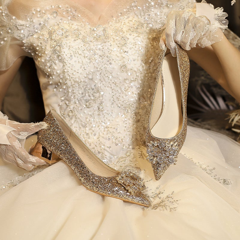 3119-6 New Rhinestone Square Buckle French Wedding Shoes Bridesmaid Shoes Banquet Shoes High Heels Bridal Shoes Xiuhe Wedding Shoes - Image 3